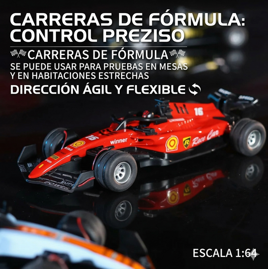 Auto de Carreras F1 Miniatura 1:64 - Control por APP y Luces LED