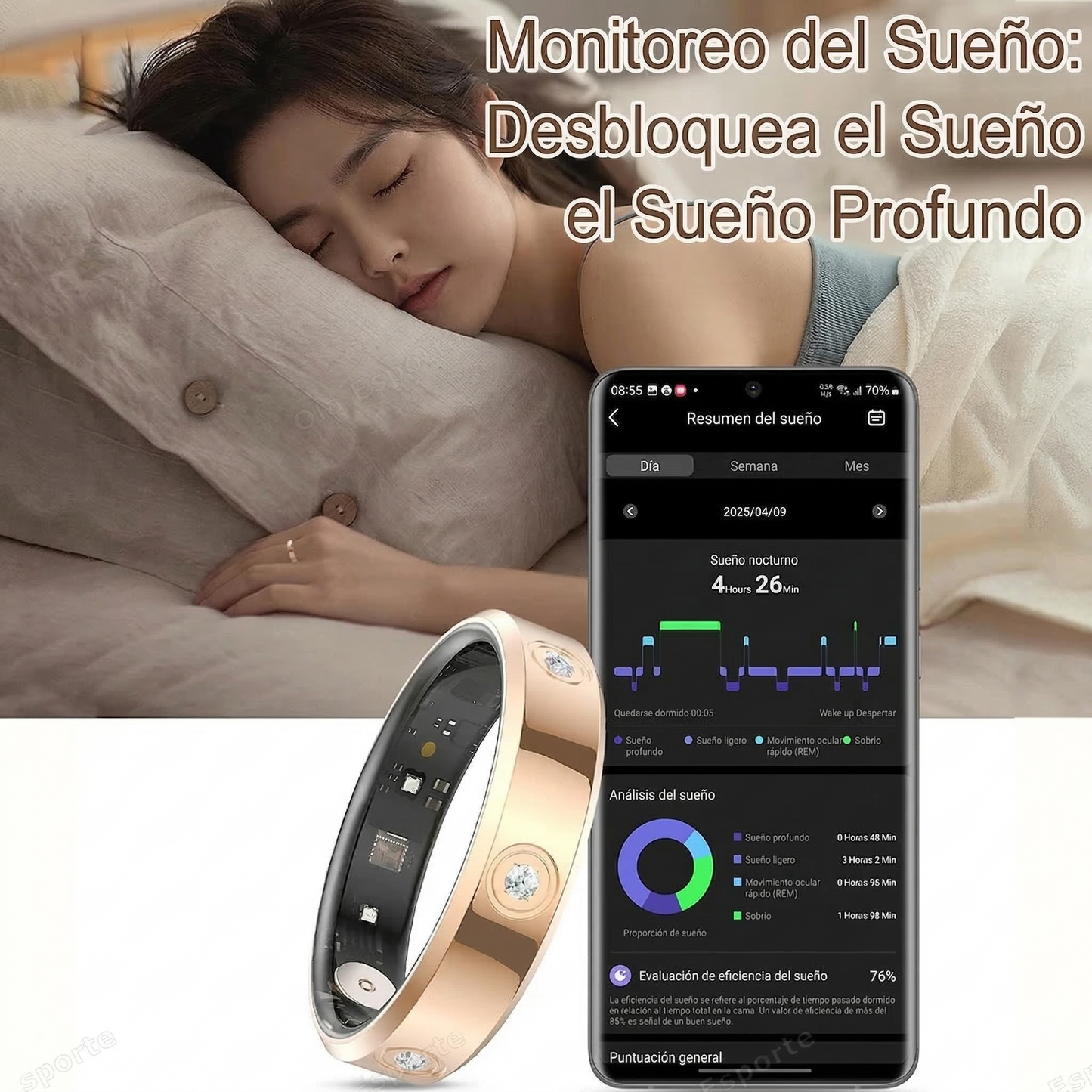Smart Ring Pro 2026: Tu Salud en un Anillo (Edición Gold & Silver)