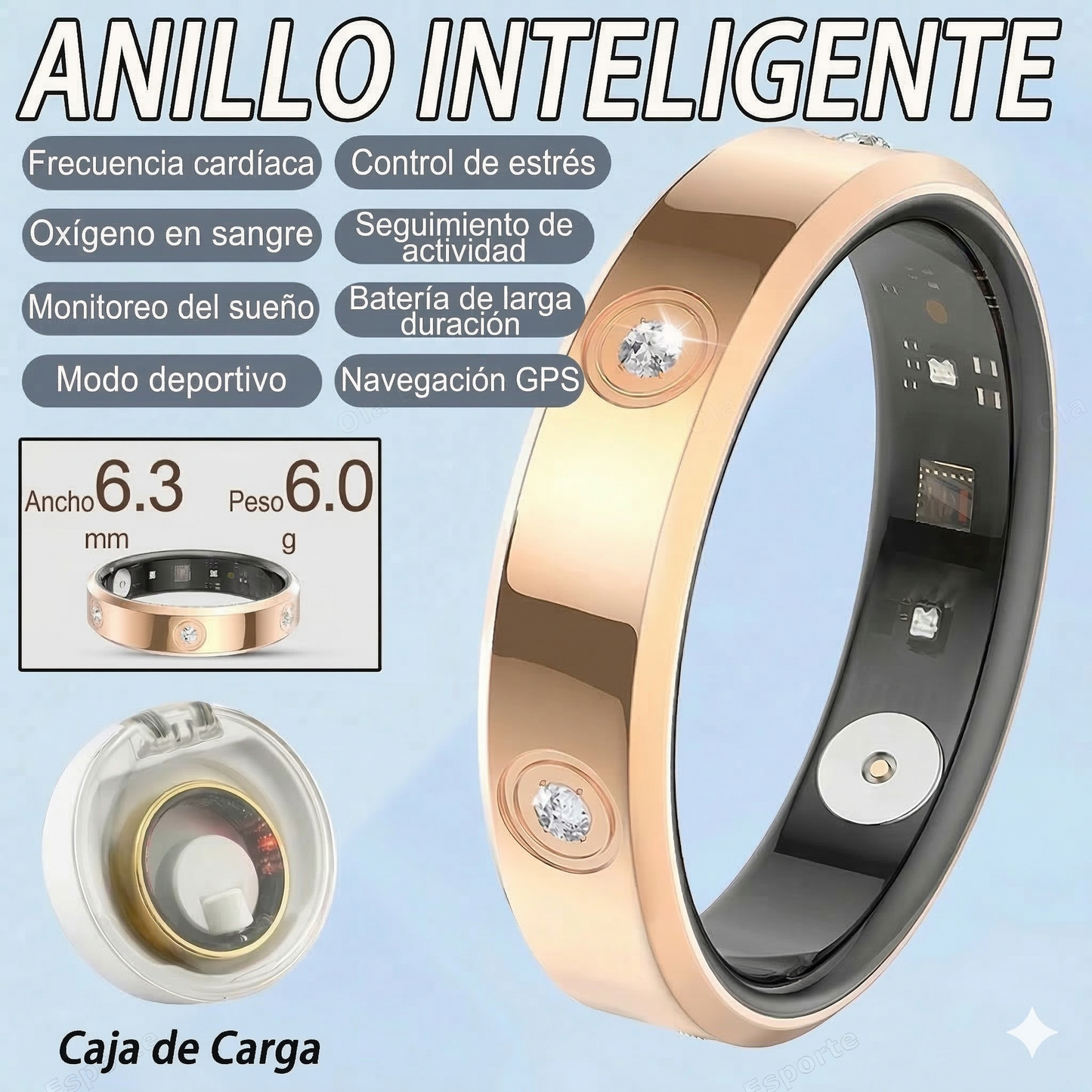 Smart Ring Pro 2026: Tu Salud en un Anillo (Edición Gold & Silver)