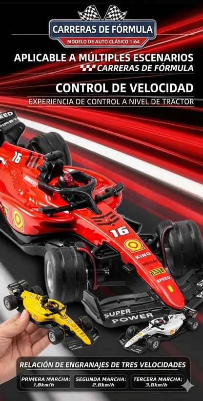 Auto de Carreras F1 Miniatura 1:64 - Control por APP y Luces LED