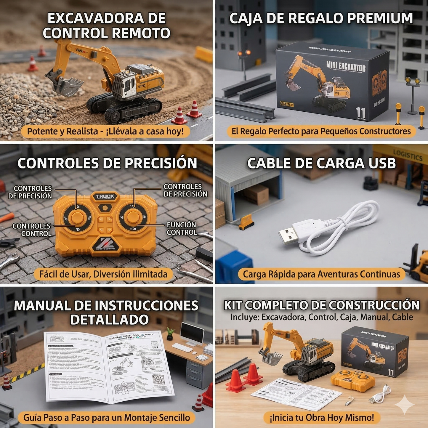 Mini Vehículos de Construcción a Control Remoto RC